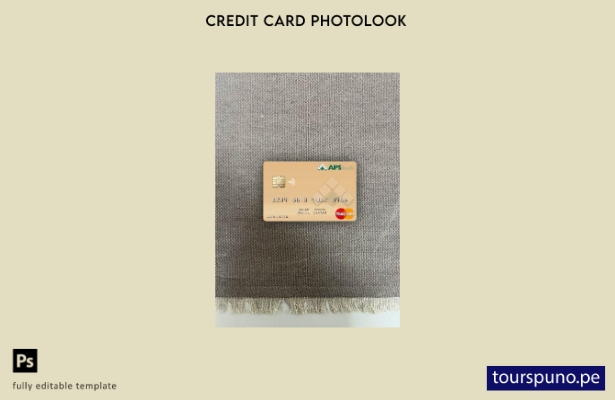 listo para imprimir Plantilla frontal de aspecto fotográfico de Mastercard de 73