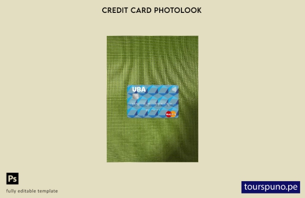 listo para imprimir Plantilla frontal de aspecto fotográfico de Mastercard del 1
