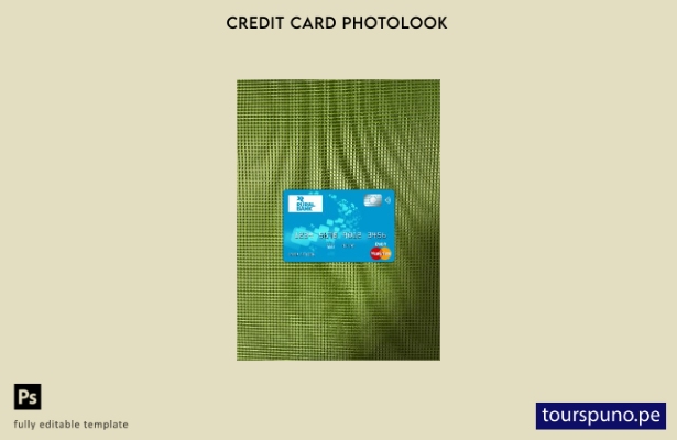 listo para imprimir Plantilla frontal de aspecto fotográfico de Mastercard del 5