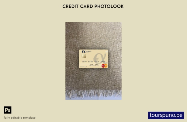 listo para imprimir Plantilla frontal de aspecto fotográfico de mastercard de Lu