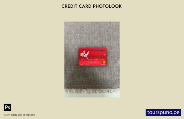 listo para imprimir Plantilla frontal de aspecto fotográfico de mastercard de 84
