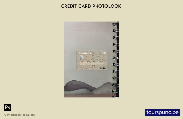 listo para imprimir Plantilla frontal de aspecto fotográfico de tarjeta visa d 6
