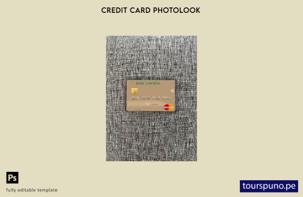 listo para imprimir Polonia Banca Intesa mastercard photolook plantilla frontal