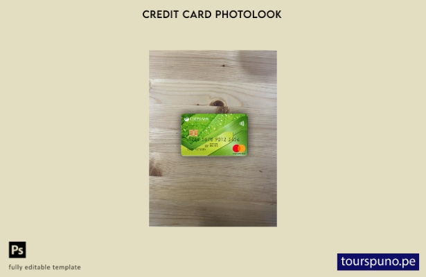 listo para imprimir Rusia Sberbank mastercard verde photolook plantilla frontal
