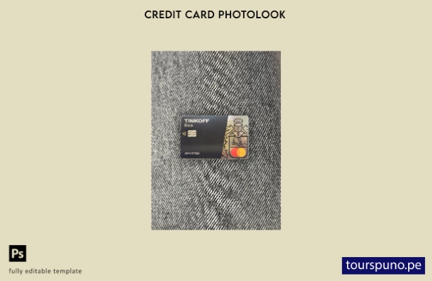 listo para imprimir Rusia Tinkoff banco mastercard photolook plantilla frontal