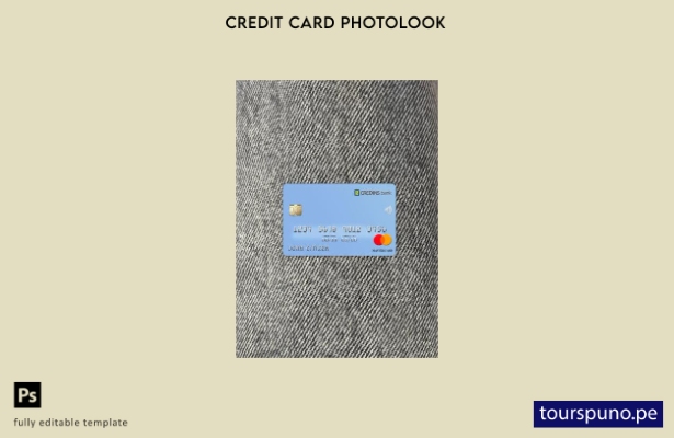 listo para imprimir plantilla frontal de Albania Credins bank mastercard photolo