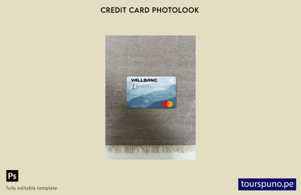listo para imprimir plantilla frontal de Andorra Vall Banc mastercard photolook