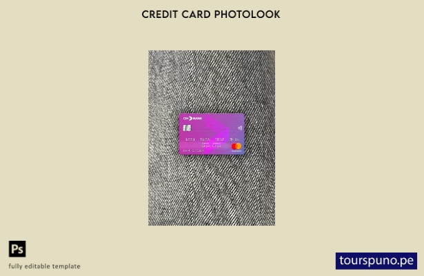 listo para imprimir plantilla frontal de Marruecos CIH banco mastercard photoloo