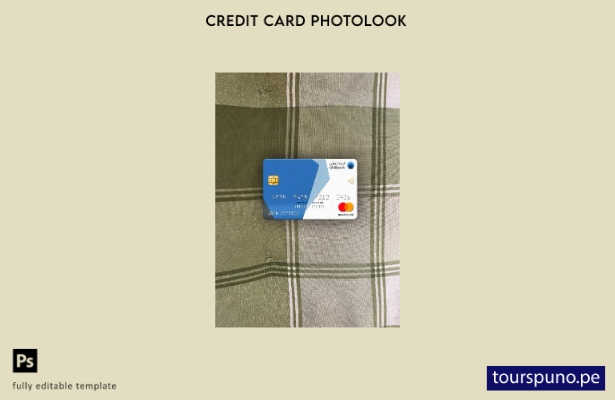 listo para imprimir plantilla frontal de Qatar Ahilbank mastercard photolook