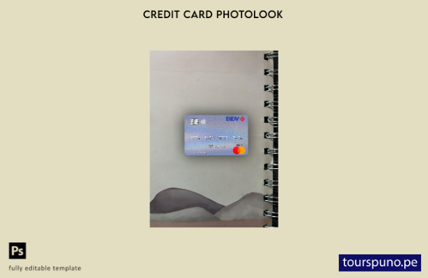 listo para imprimir plantilla frontal de Vietnam BIDV mastercard photolook