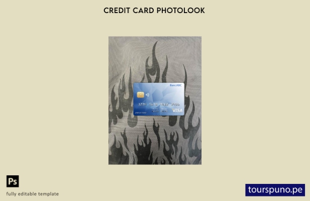 listo para imprimir plantilla frontal de apariencia fotográfica de tarjeta visa