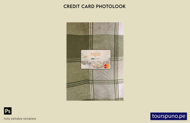 listo para imprimir plantilla frontal de aspecto fotográfico de Mastercard BTPN
