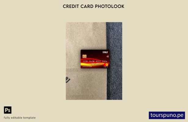 listo para imprimir plantilla frontal de aspecto fotográfico de Mastercard d 131