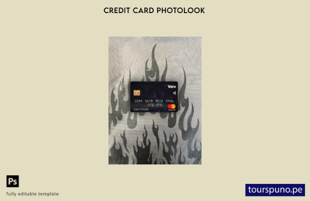 listo para imprimir plantilla frontal de aspecto fotográfico de Mastercard d 132