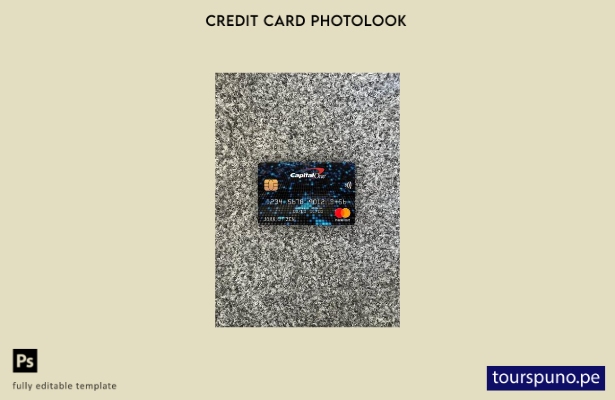 listo para imprimir plantilla frontal de aspecto fotográfico de Mastercard d 133
