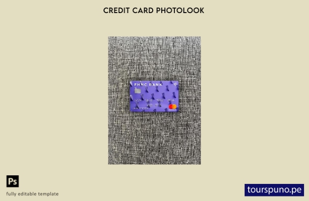listo para imprimir plantilla frontal de aspecto fotográfico de Mastercard d 145