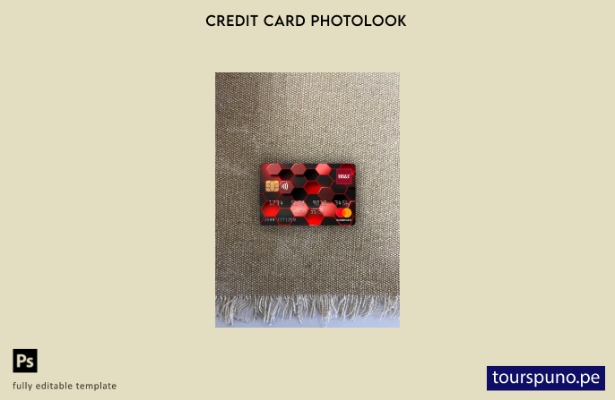 listo para imprimir plantilla frontal de aspecto fotográfico de Mastercard d 158