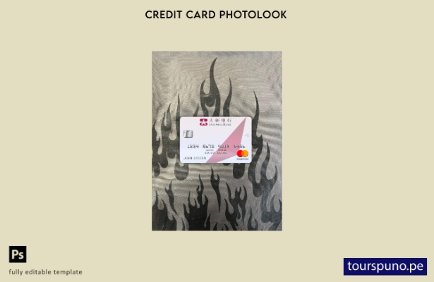 listo para imprimir plantilla frontal de aspecto fotográfico de Mastercard de Ho