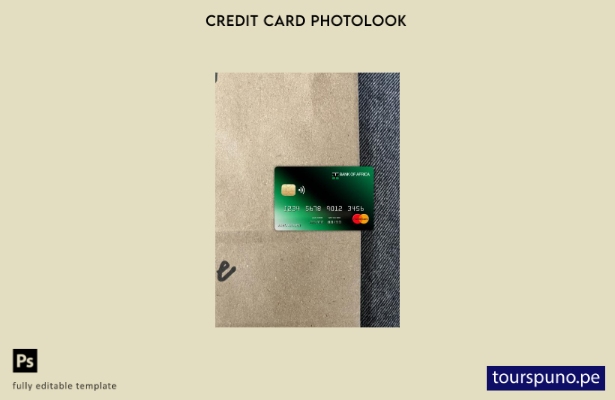 listo para imprimir plantilla frontal de aspecto fotográfico de Mastercard de 24