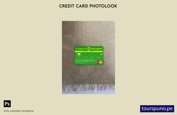 listo para imprimir plantilla frontal de aspecto fotográfico de Mastercard de 43
