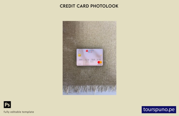listo para imprimir plantilla frontal de aspecto fotográfico de Mastercard del O