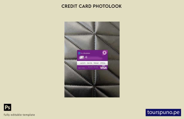 listo para imprimir plantilla frontal de aspecto fotográfico de débito Visa Econ