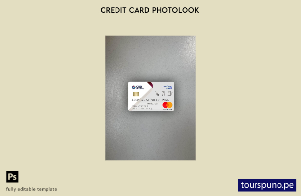 listo para imprimir plantilla frontal de aspecto fotográfico de la tarjeta QNB F