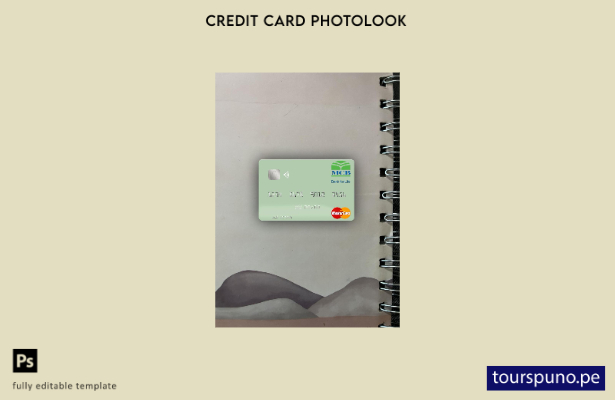 listo para imprimir plantilla frontal de aspecto fotográfico de mastercard de MC