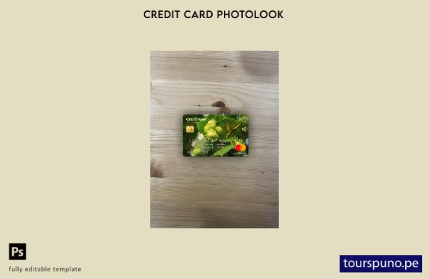 listo para imprimir plantilla frontal de aspecto fotográfico de mastercard de Ru