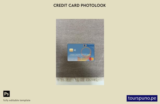 listo para imprimir plantilla frontal de aspecto fotográfico de mastercard de 18
