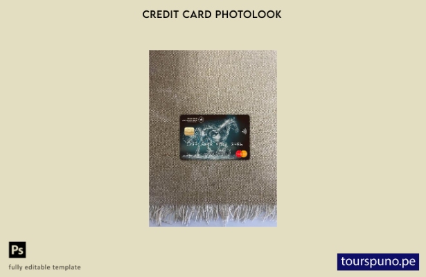 listo para imprimir plantilla frontal de aspecto fotográfico de mastercard de 21