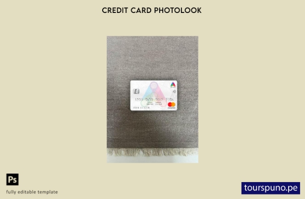 listo para imprimir plantilla frontal de aspecto fotográfico de mastercard de 77