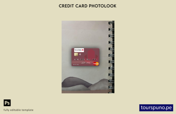 listo para imprimir plantilla frontal de aspecto fotográfico de mastercard de 79