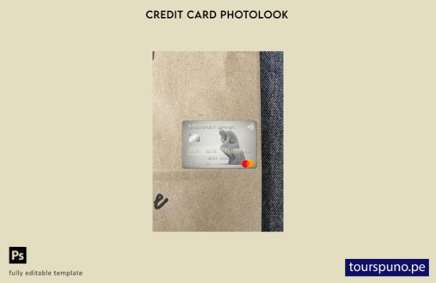 listo para imprimir plantilla frontal de aspecto fotográfico de mastercard del 3