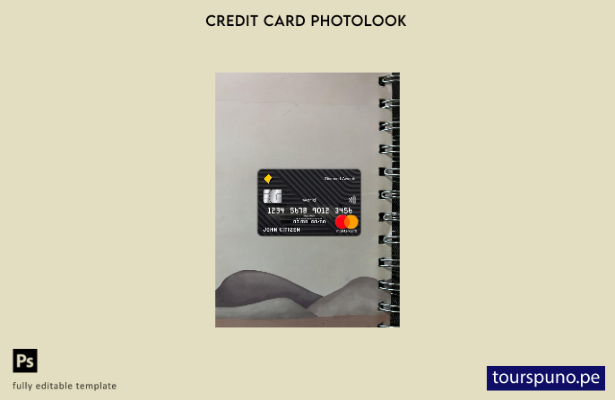 listo para imprimir plantilla frontal de aspecto fotográfico de mastercard del 4