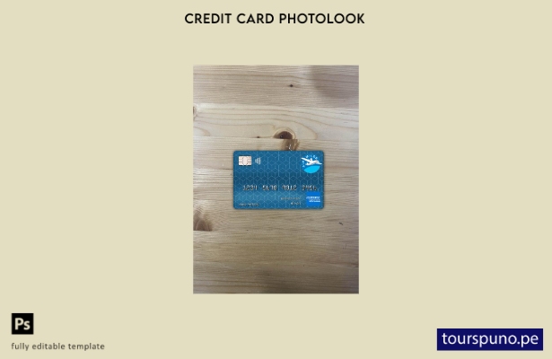 listo para imprimir plantilla frontal de aspecto fotográfico de tarjeta de crédi