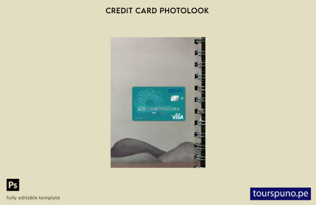 listo para imprimir plantilla frontal de aspecto fotográfico de tarjeta de déb 1
