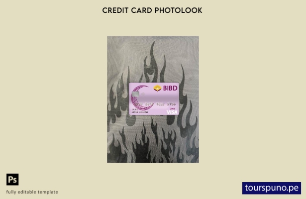 listo para imprimir plantilla frontal de aspecto fotográfico de tarjeta de déb 6