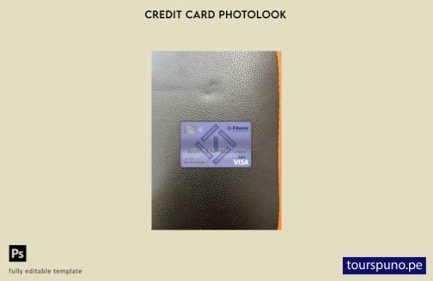 listo para imprimir plantilla frontal de aspecto fotográfico de tarjeta de déb 8