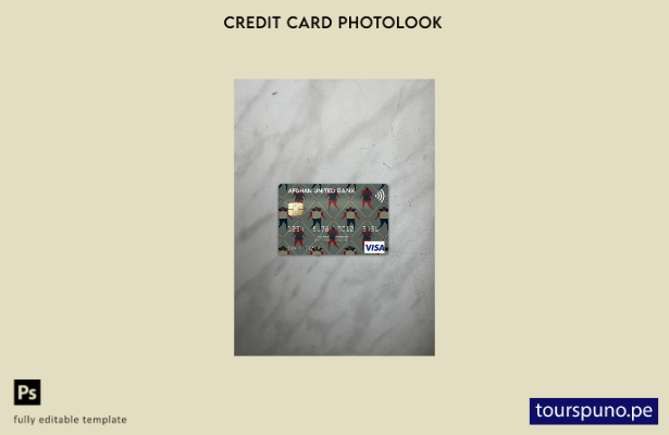 listo para imprimir plantilla frontal de aspecto fotográfico de tarjeta de visa