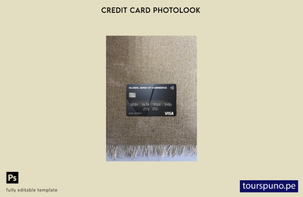 listo para imprimir plantilla frontal de aspecto fotográfico de tarjeta visa  10