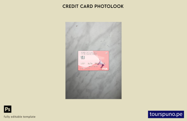 listo para imprimir plantilla frontal de aspecto fotográfico de tarjeta visa  11