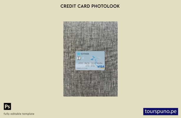 listo para imprimir plantilla frontal de aspecto fotográfico de tarjeta visa  40