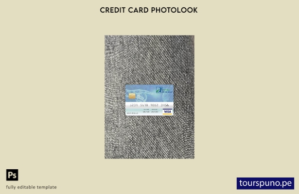 listo para imprimir plantilla frontal de aspecto fotográfico de tarjeta visa  43