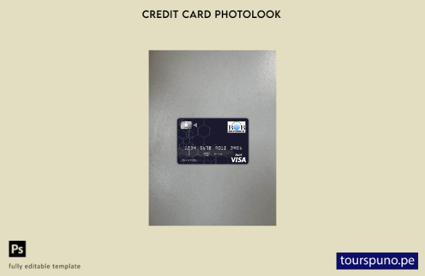 listo para imprimir plantilla frontal de aspecto fotográfico de tarjeta visa  46