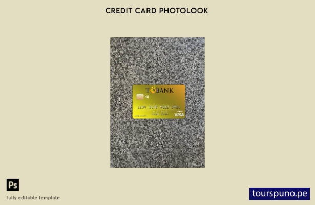 listo para imprimir plantilla frontal de aspecto fotográfico de tarjeta visa  49