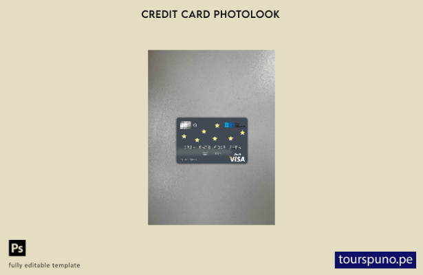 listo para imprimir plantilla frontal de aspecto fotográfico de tarjeta visa  54