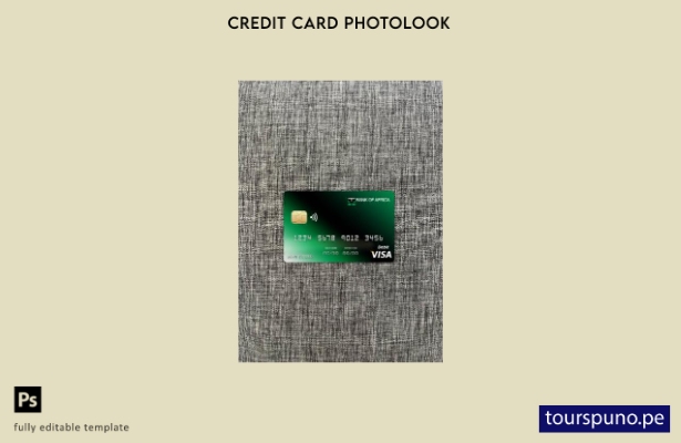 listo para imprimir plantilla frontal de aspecto fotográfico de tarjeta visa  62