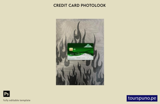 listo para imprimir plantilla frontal de aspecto fotográfico de tarjeta visa  71