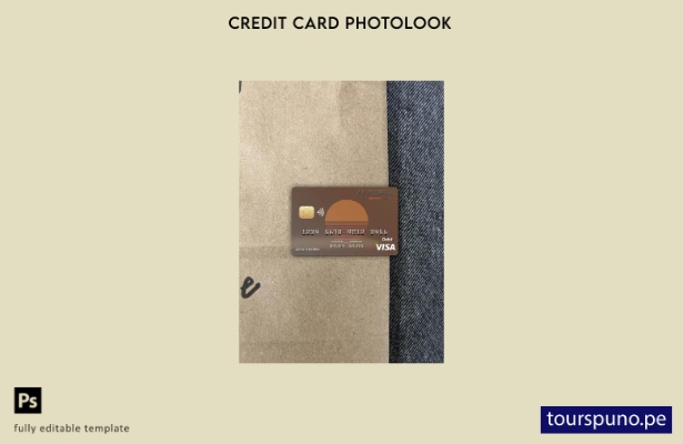 listo para imprimir plantilla frontal de aspecto fotográfico de tarjeta visa  78